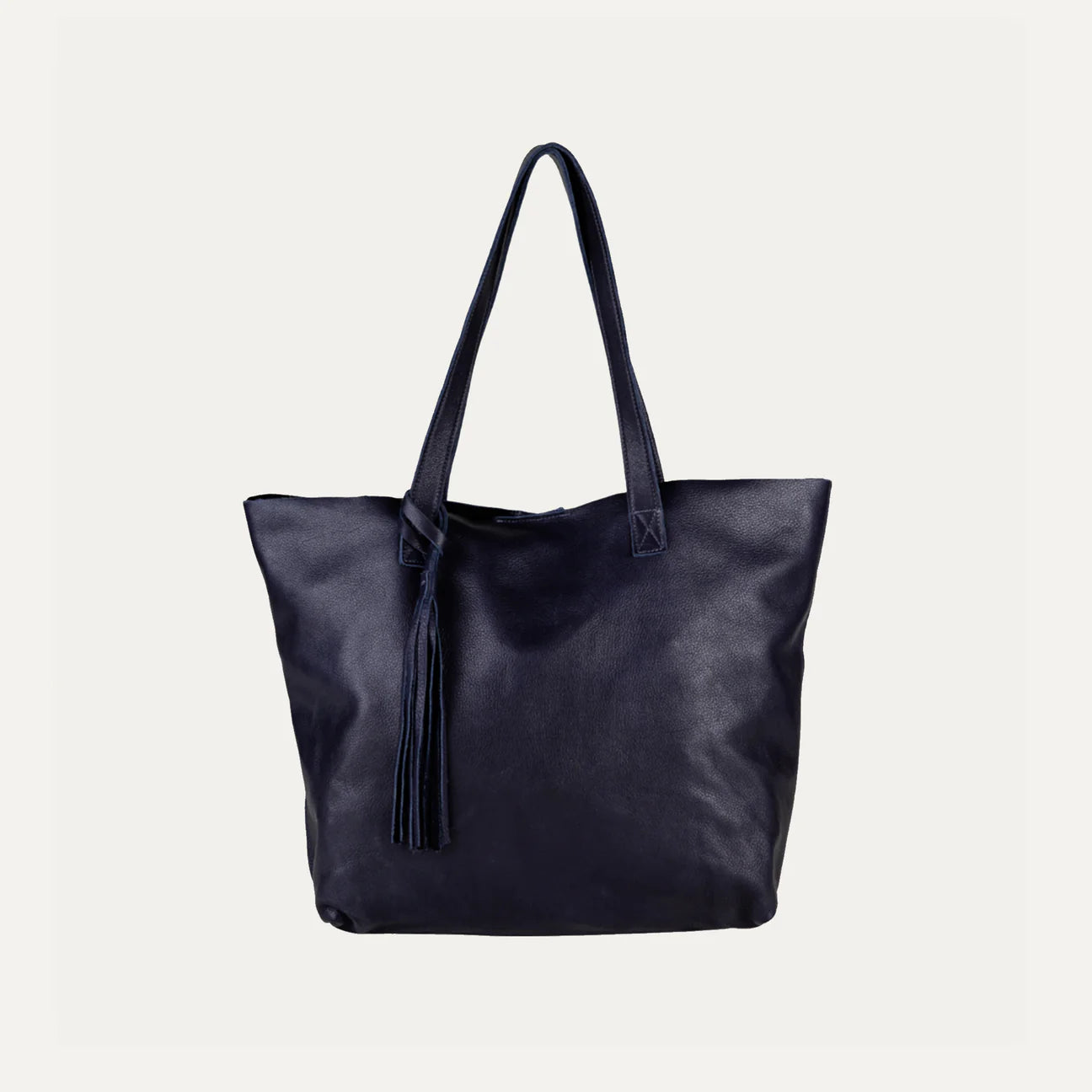 Navy Leather Tote