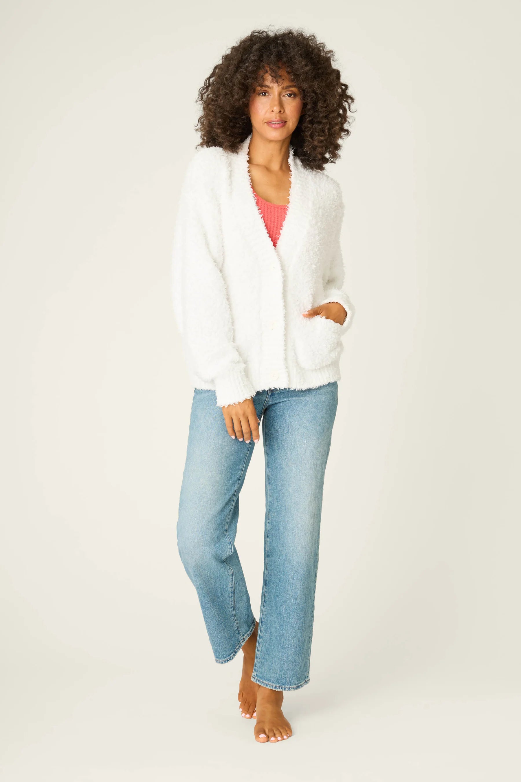 Ivory Boucle Cardigan