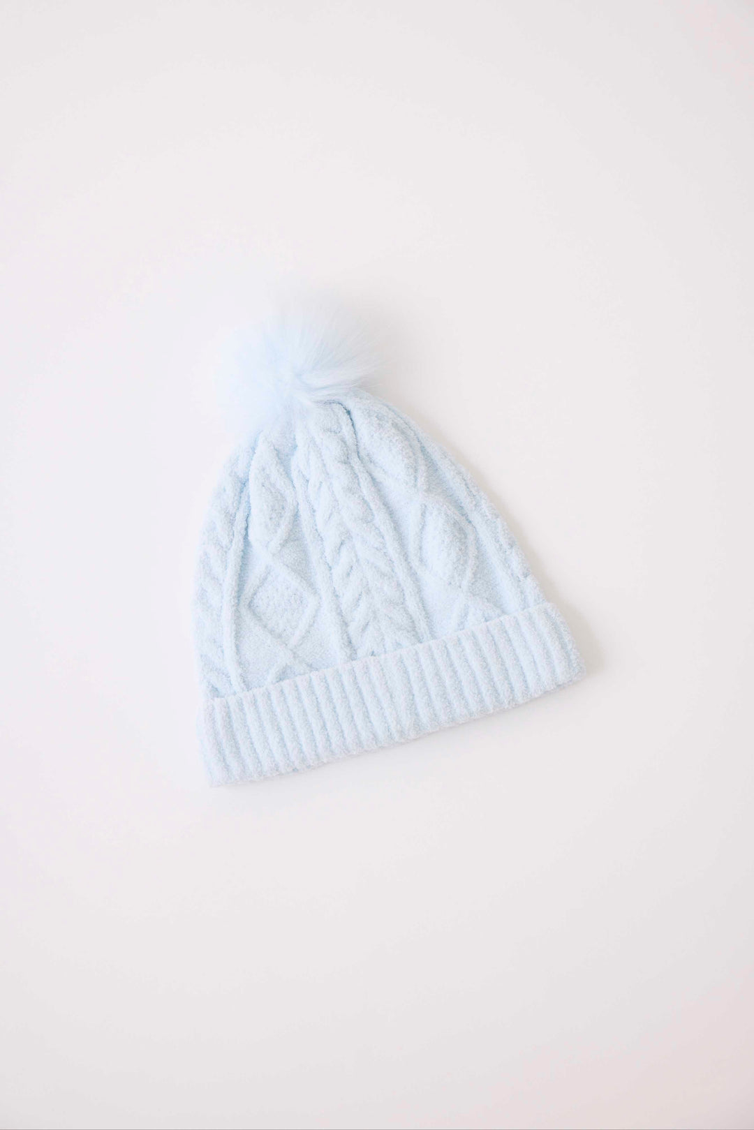 Blue Chenille Cozy Cable Beanie