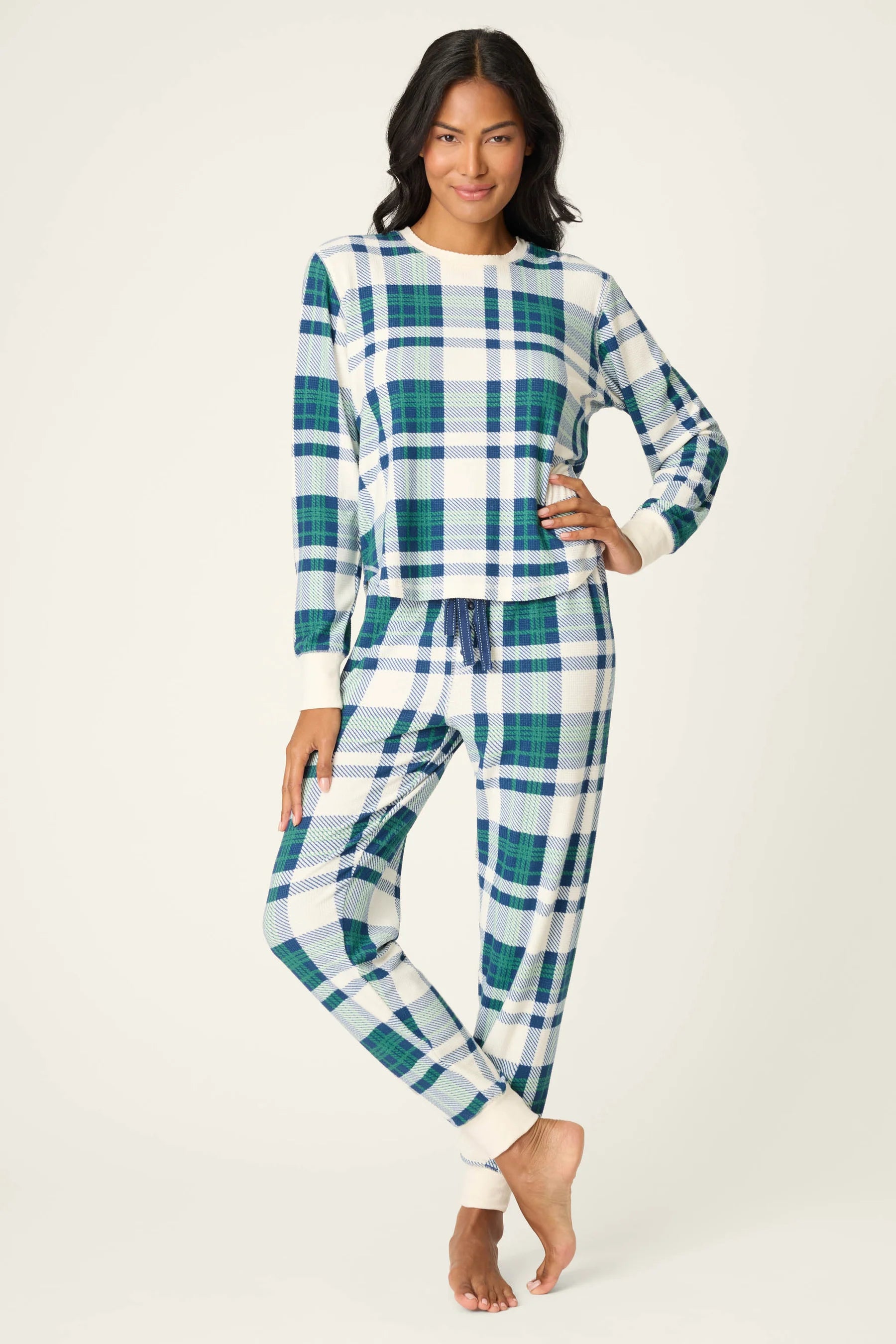 Plaid Thermal PJ Set