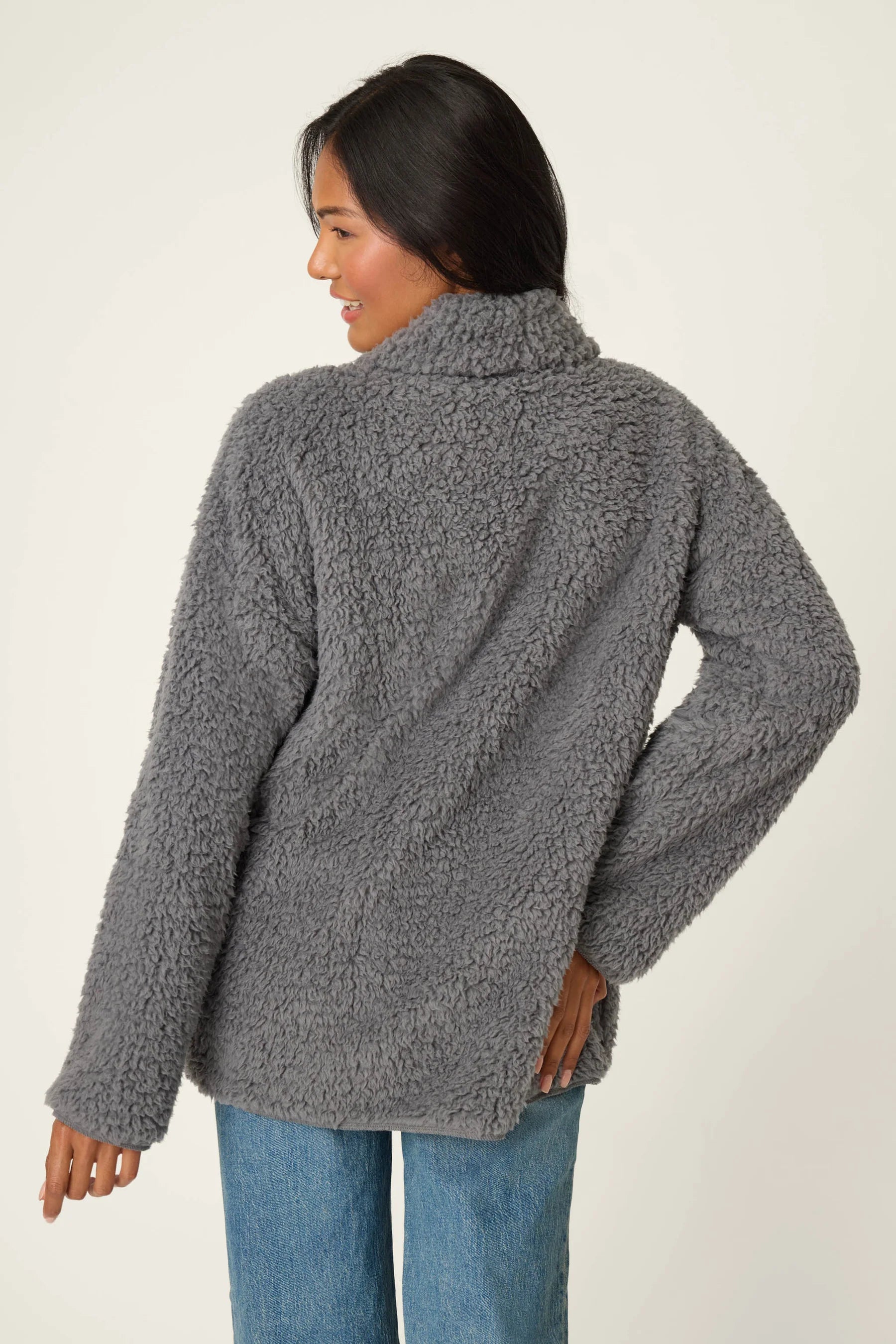 Charcoal Sherling Cardigan