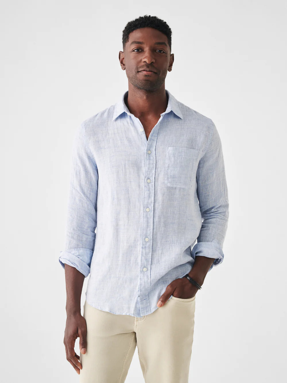 Blue Melange Linen Laguna Shirt