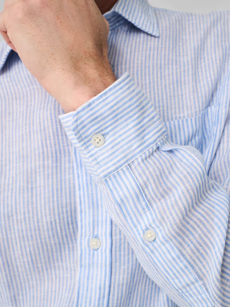 Summer Stripe Linen Laguna Shirt