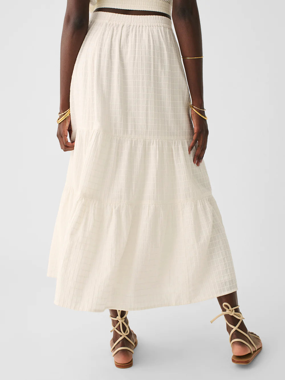 Cream Cala Windowpane Skirt