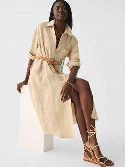 Sun Stripe Linen Laguna Dress