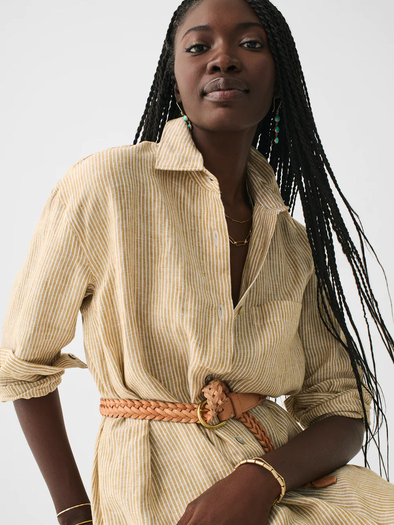 Sun Stripe Linen Laguna Dress