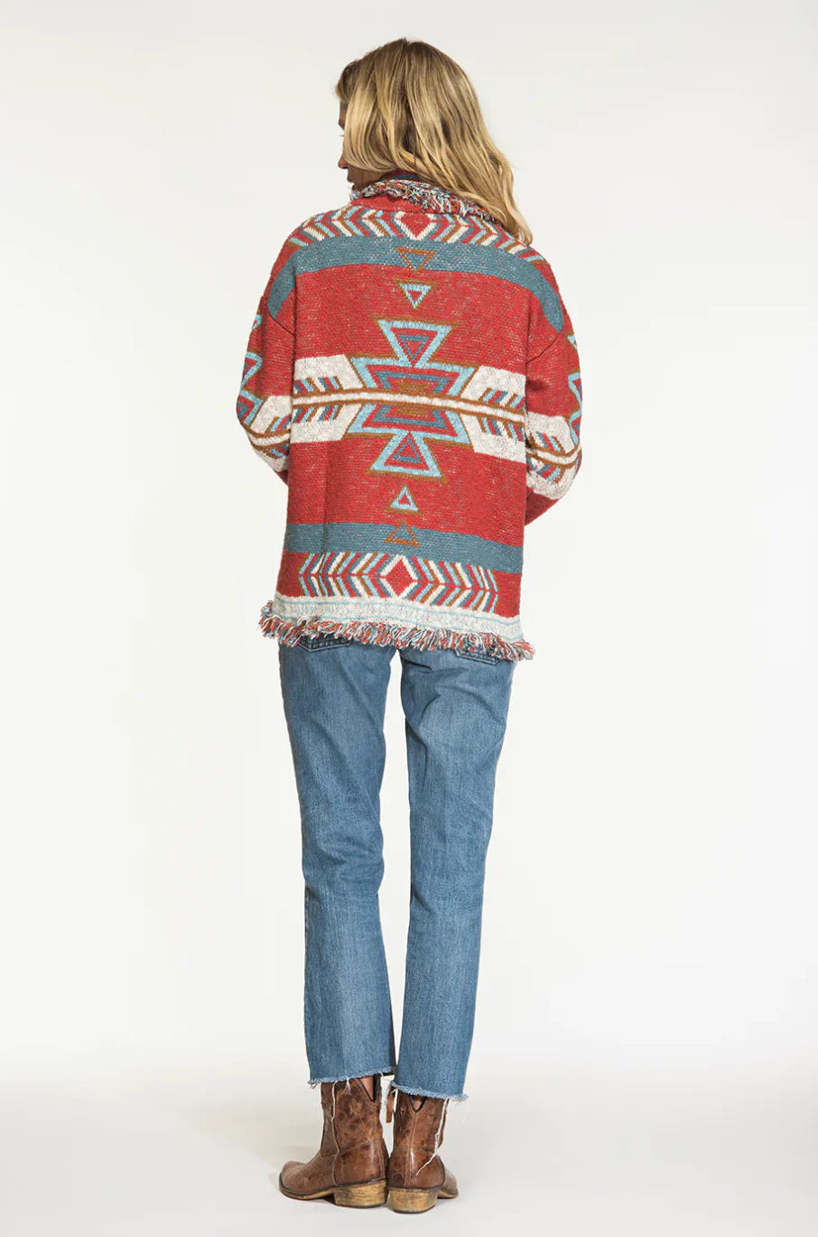 Red Aztec Arrow Cardi