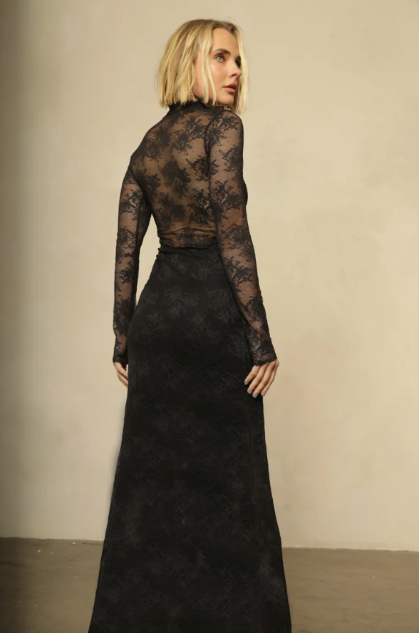 Black Chantilly Lace Maxi