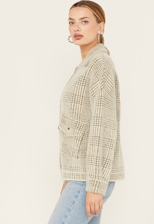 Ivory Brown Lola Plaid Jacket