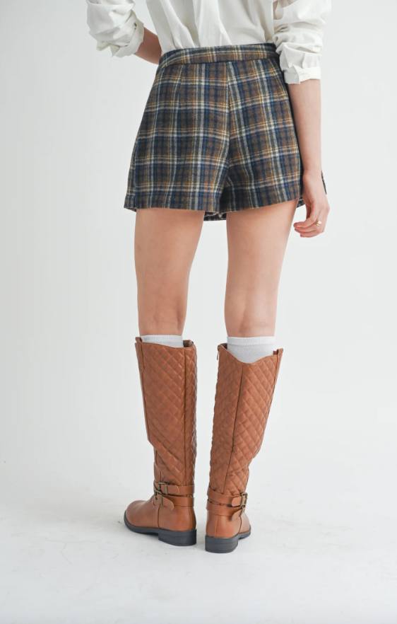 Navy Brown Old Money Skort