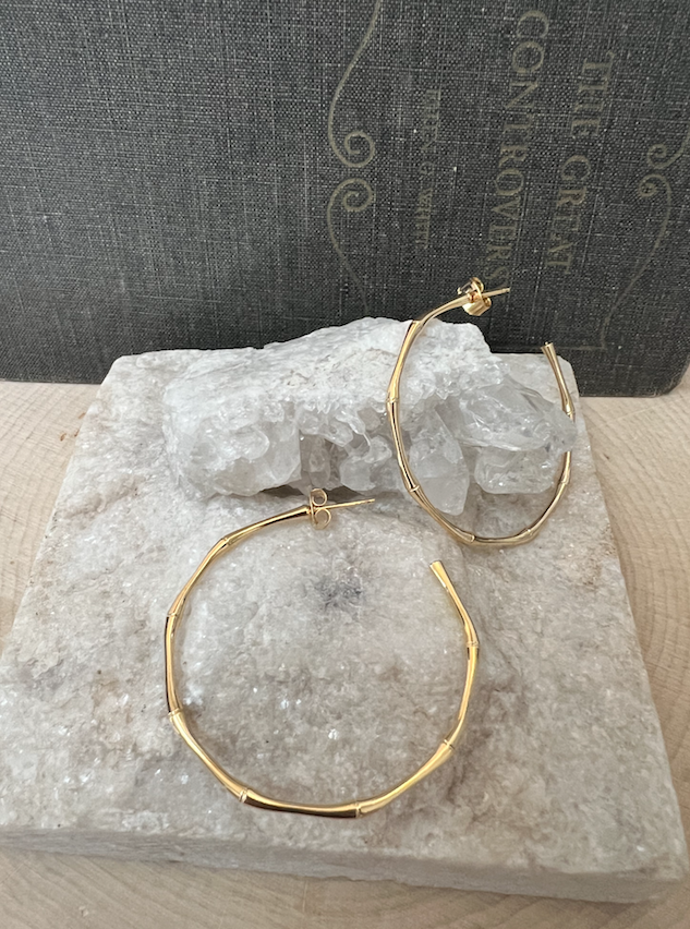 Gold Bamboo Hoops