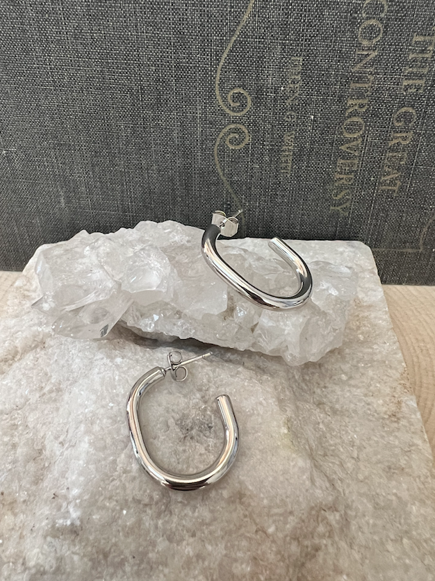 Silver Keely Hoops