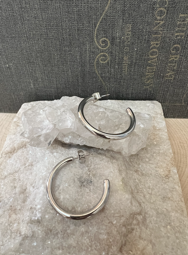 Simple Silver Hoops