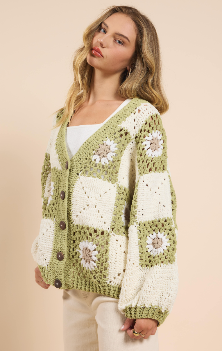 Myriam Daisy Crochet Cardigan