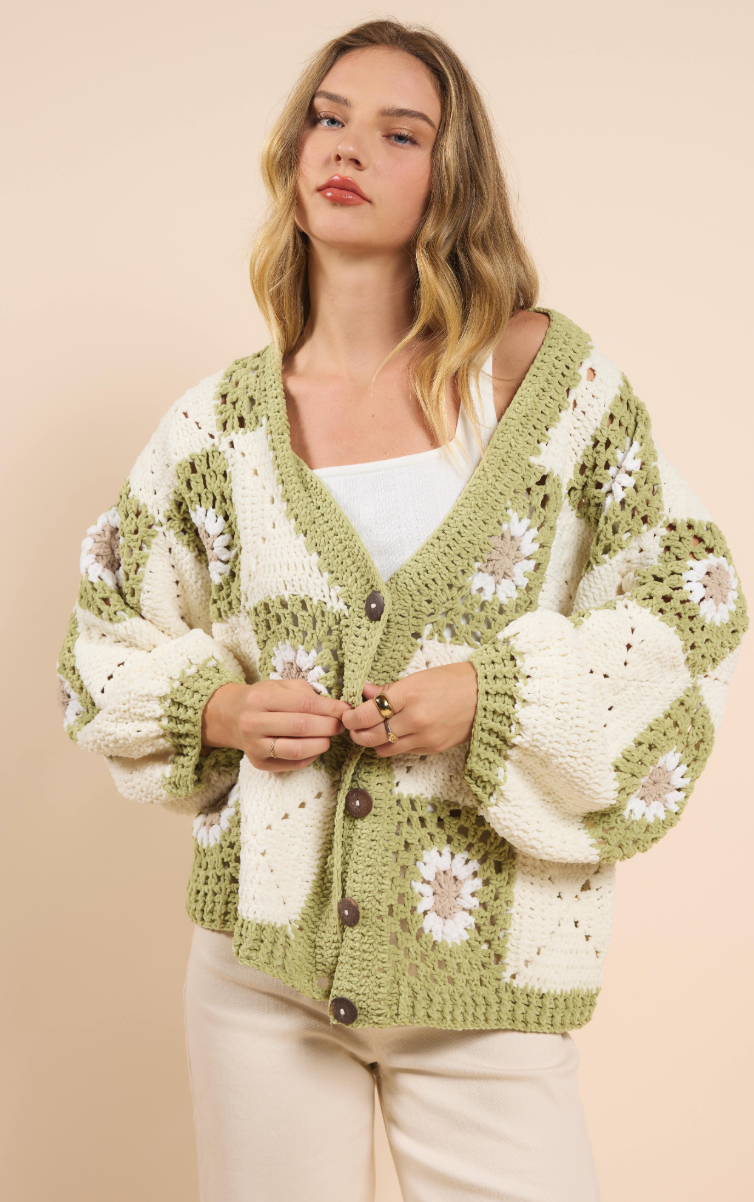 Myriam Daisy Crochet Cardigan