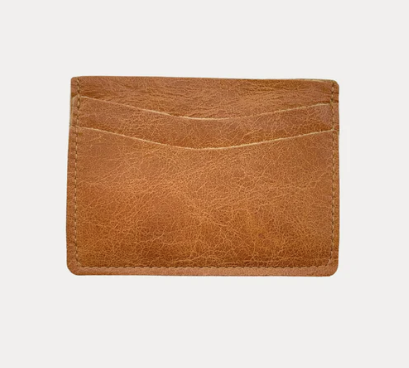 Distressed Cognac Card Holder