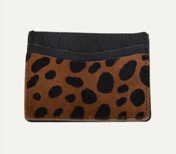 Black Brown Cheetah Card Holder