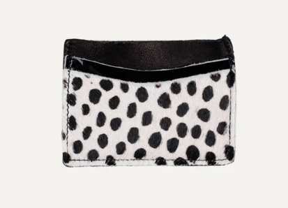 Black White Cheetah Card Holder