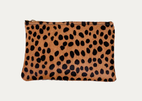 Black Brown Cheetah Pouch
