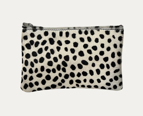 Black White Cheetah Pouch