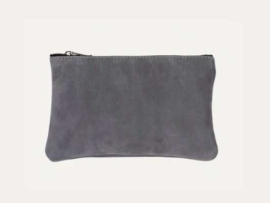Grey Suede Pouch