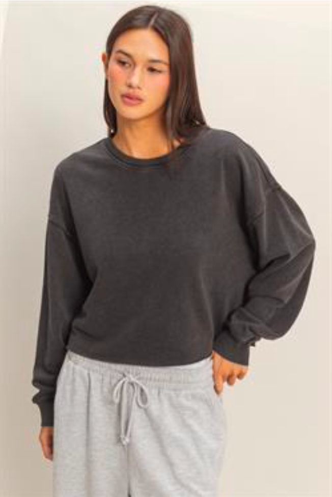 Black Mineral Wash Sweatshirt