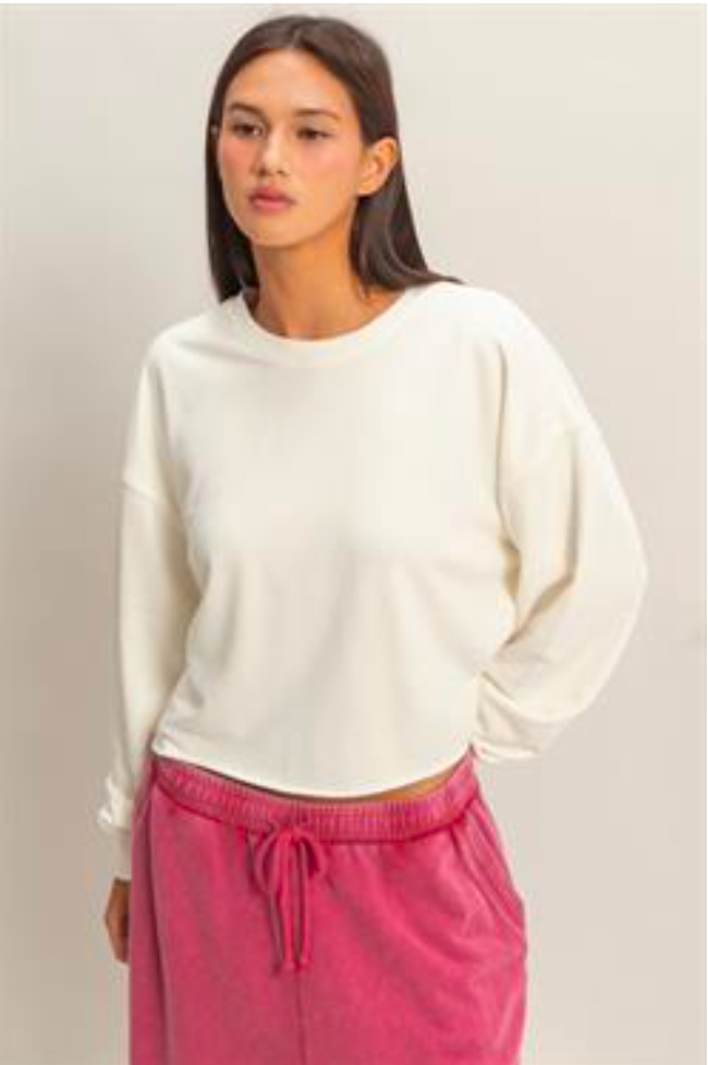 Cream Mineral Wash Sweatshirt