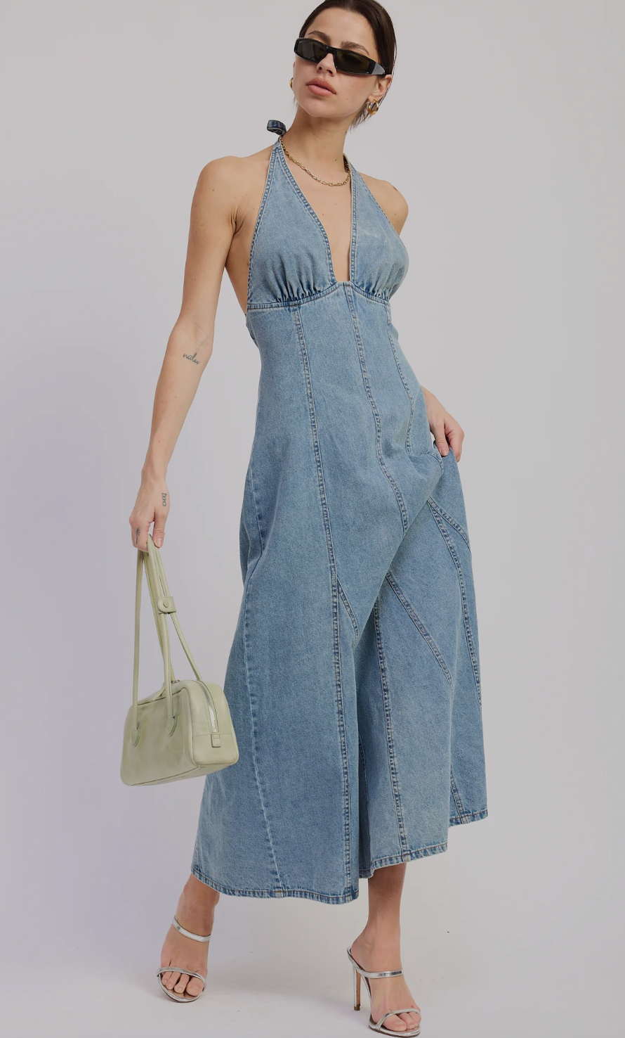 Laurel Halter Denim Dress