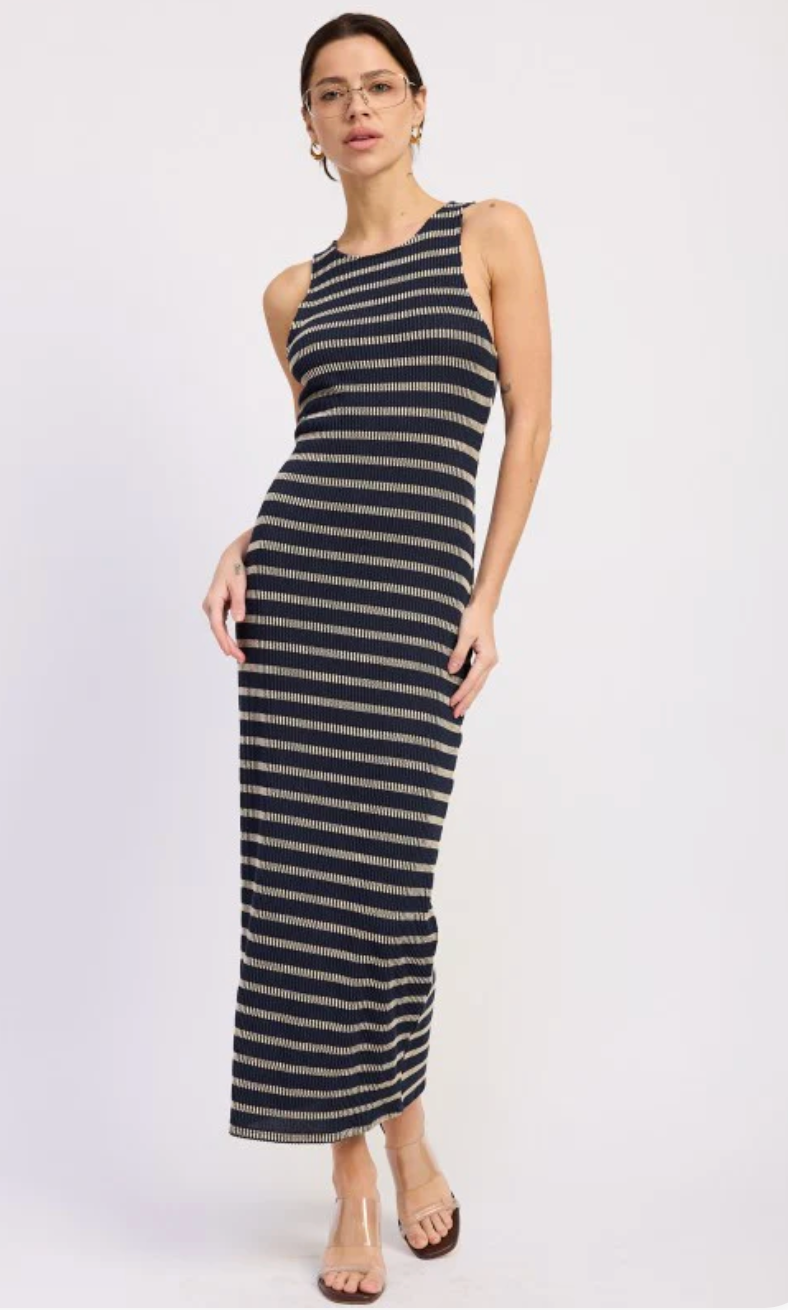 Stripe Ribbed Maxi