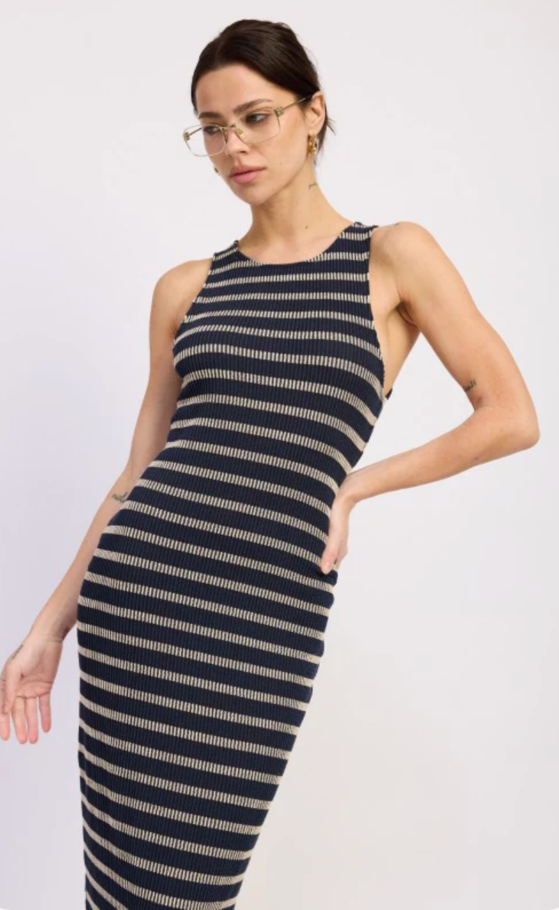 Stripe Ribbed Maxi