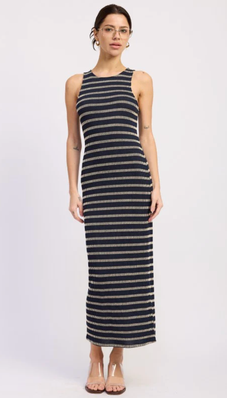 Stripe Ribbed Maxi
