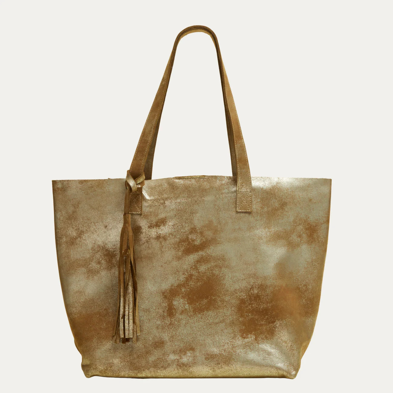 Light Brown Metallic Tote