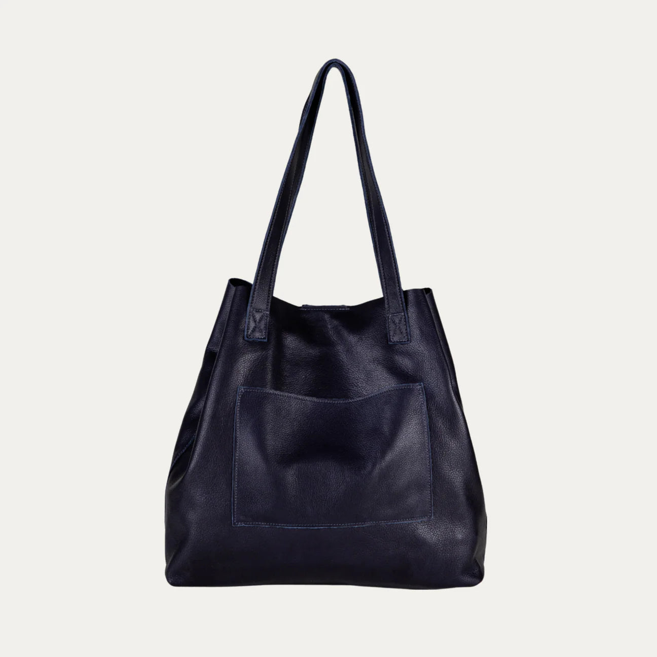 Navy Leather Tote