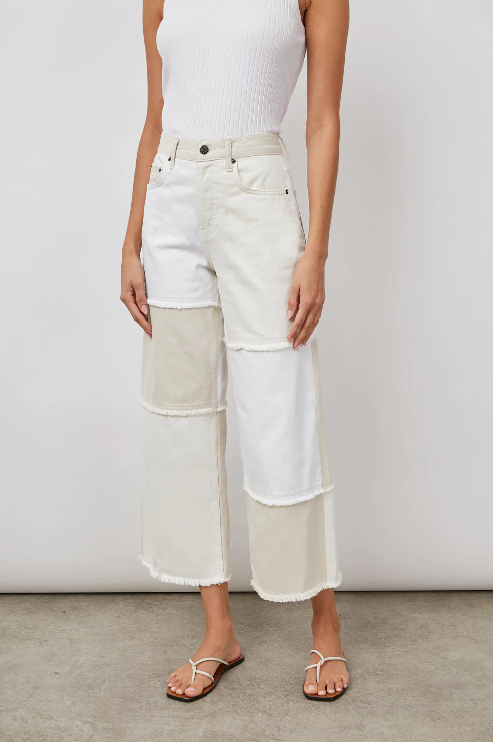 Patchwork Getty Crop Pants