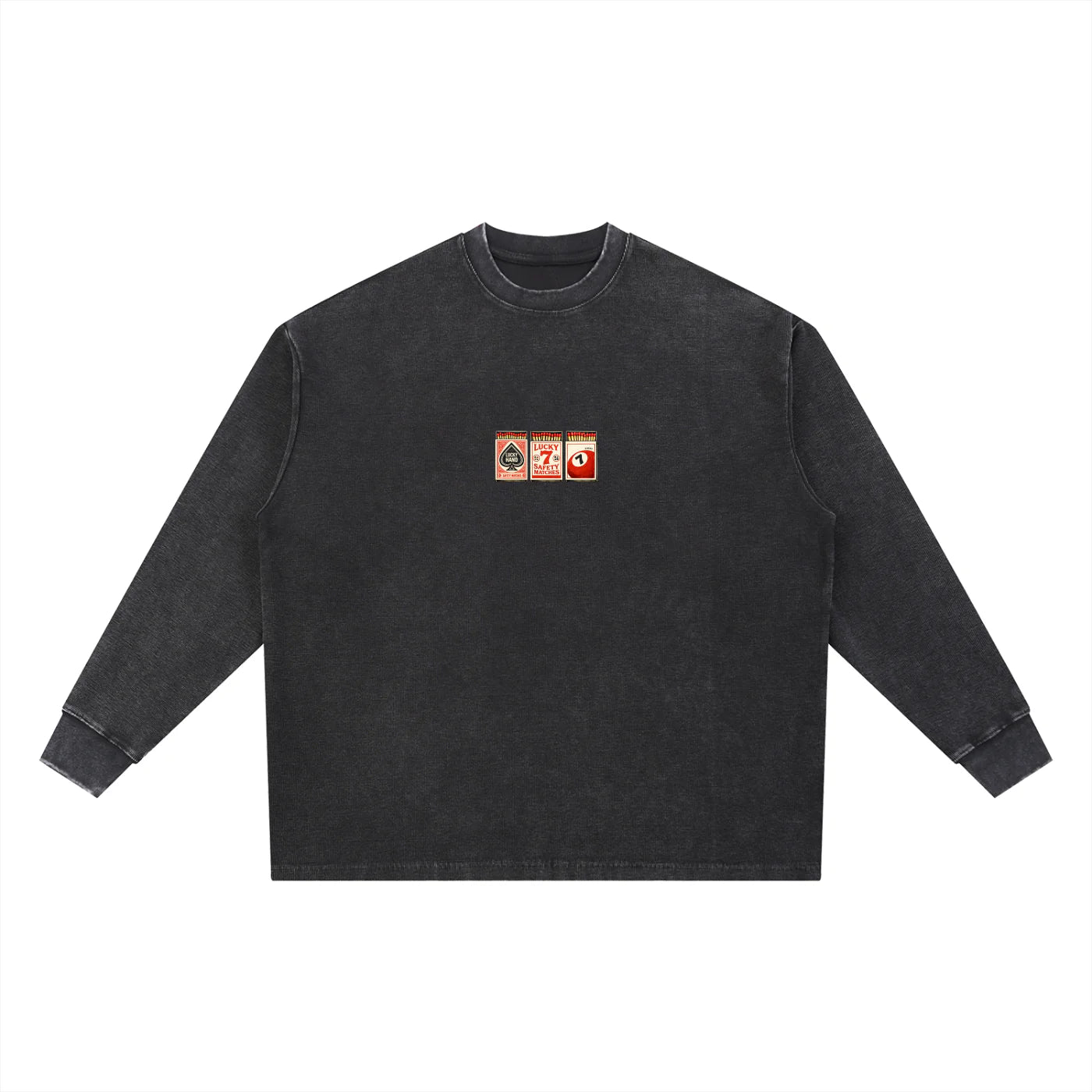 Black Perfect Match Waffle Long Sleeve Shirt