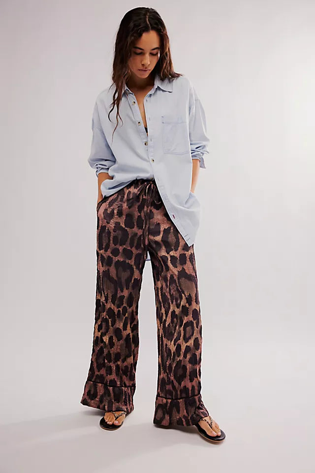 Leopard All Out Satin Pants