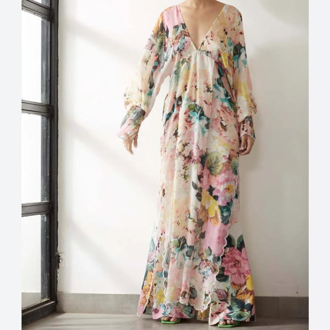 Pastel Teien Kaftan Dress