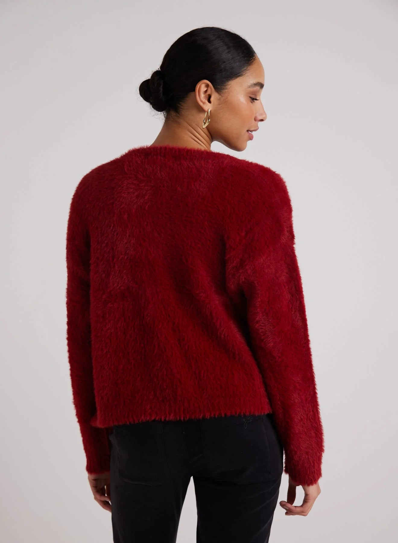 Ruby Red Fuzzy Cardigan