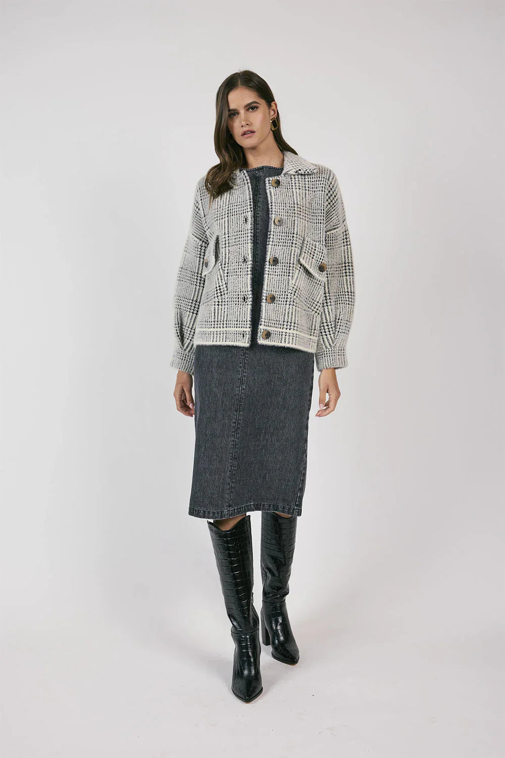 Cream Lola Plaid Jacket