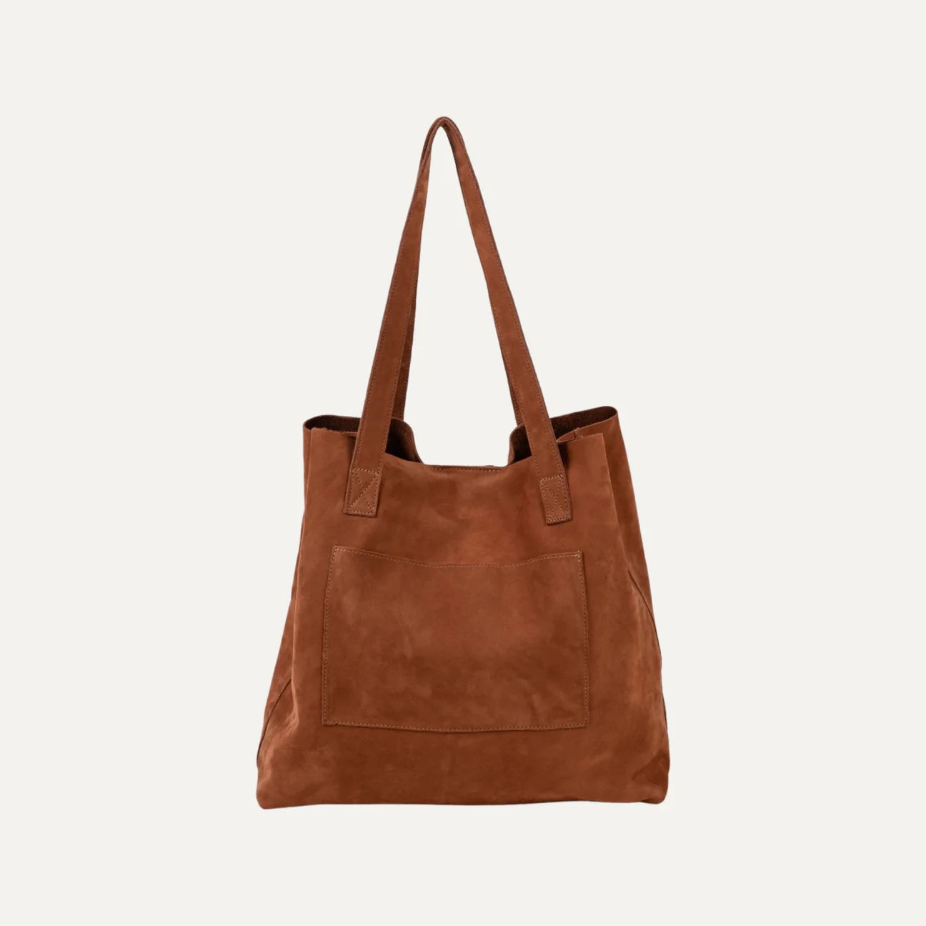 Cognac Nubuck Leather Tote