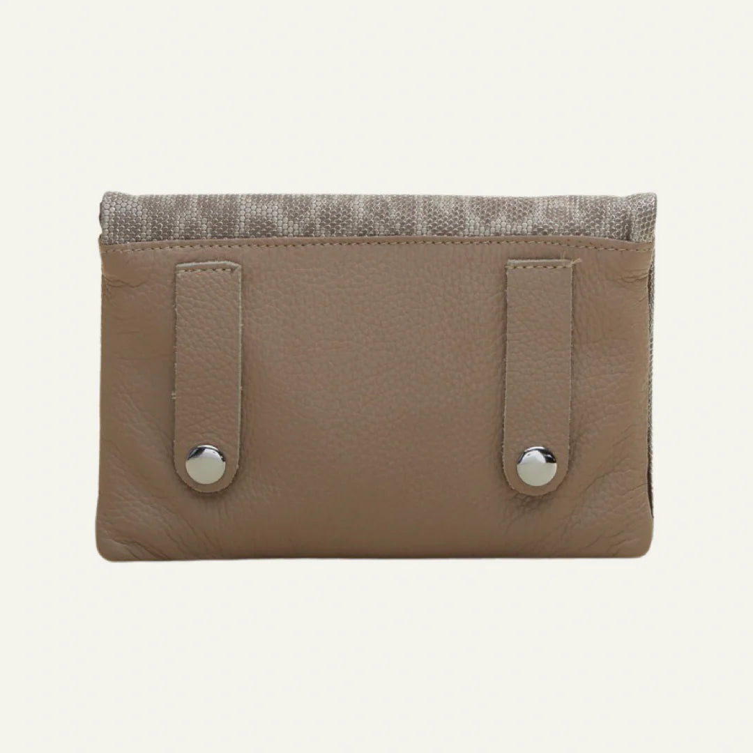 Tan Metallic Cheetah Belt Bag
