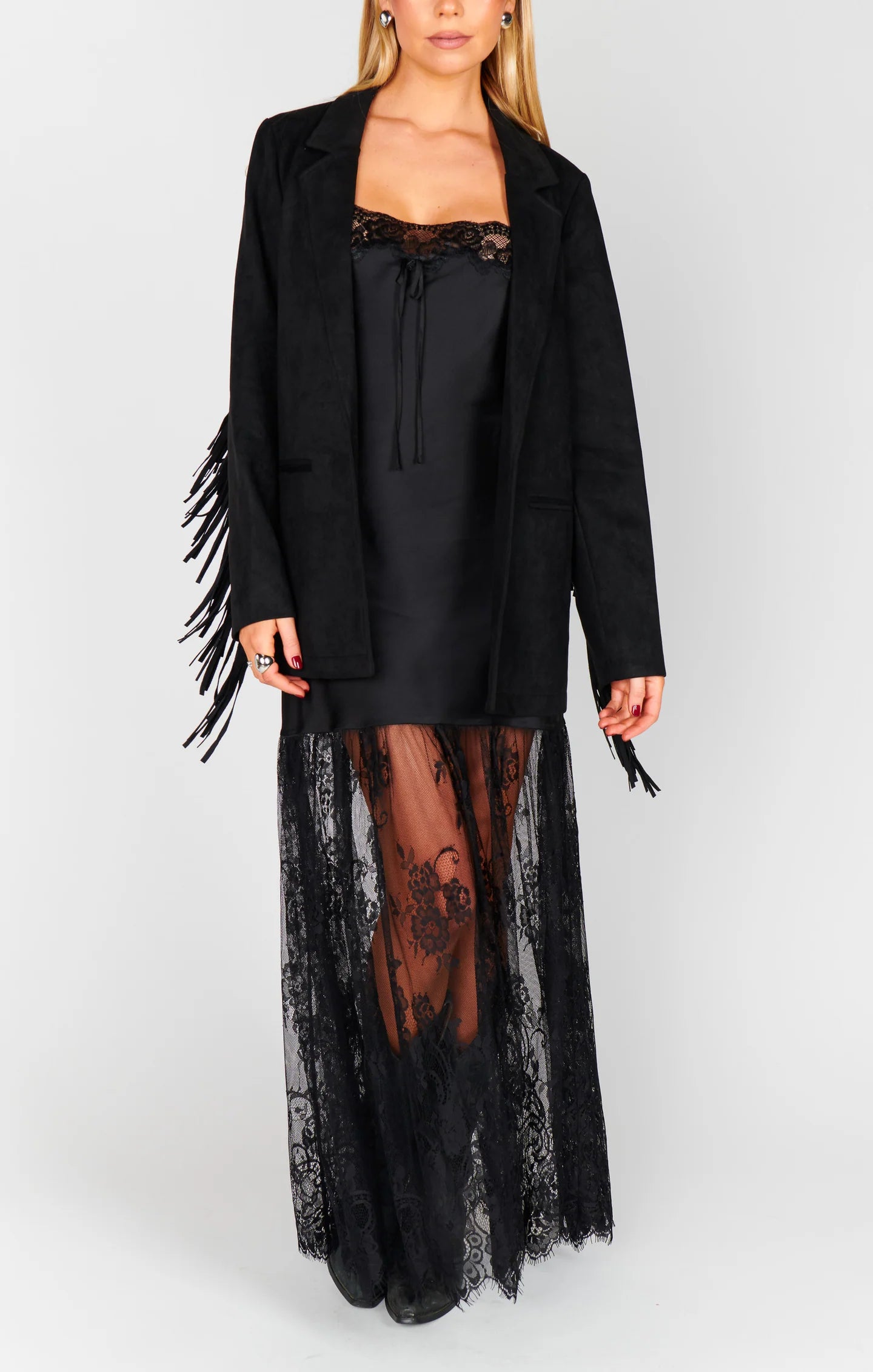 Black Sierra Fringe Jacket