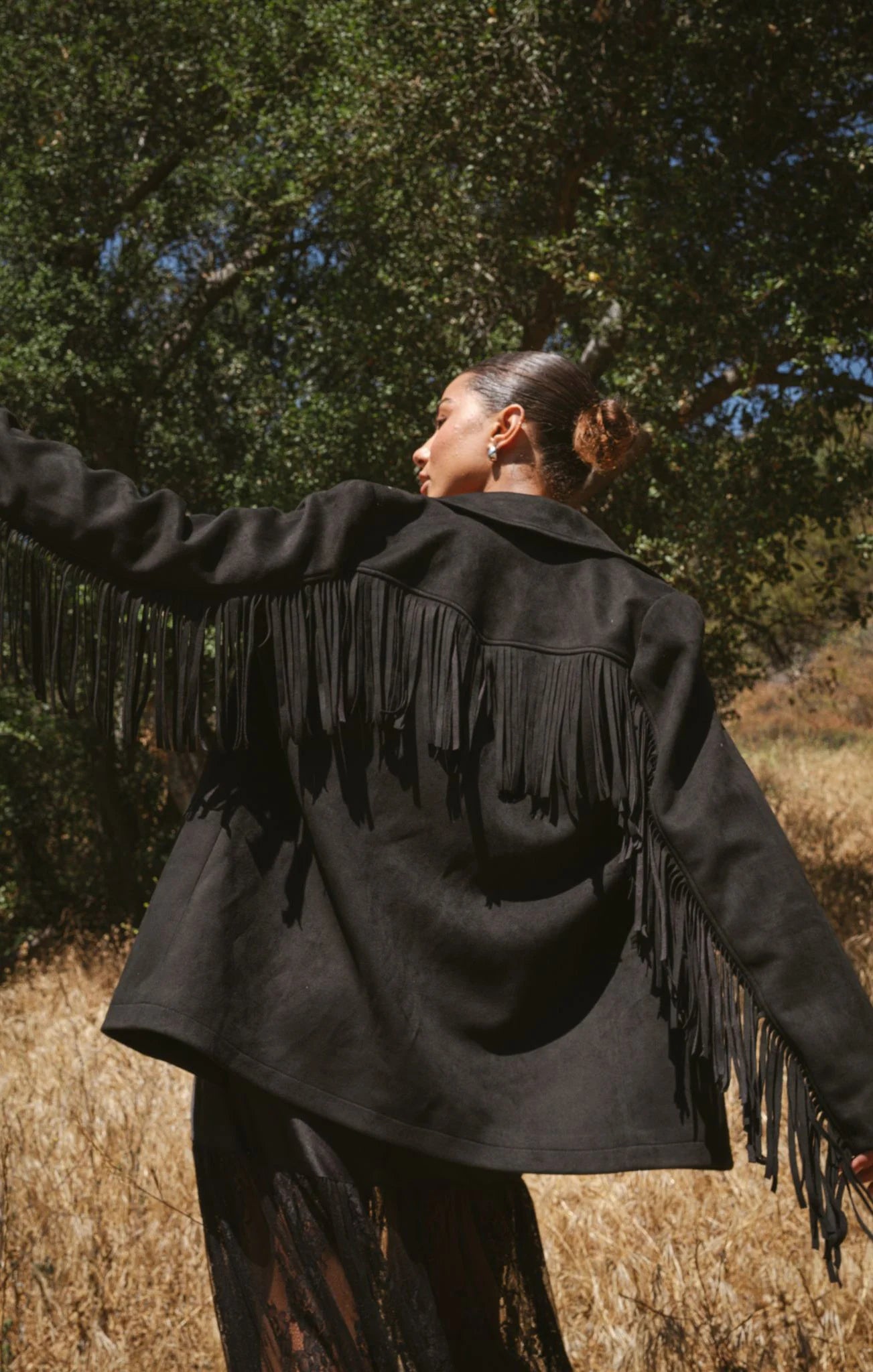 Black Sierra Fringe Jacket
