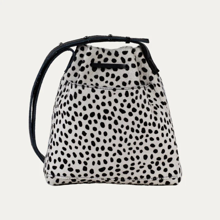 Black White Cheetah Mini Crossbody Tote
