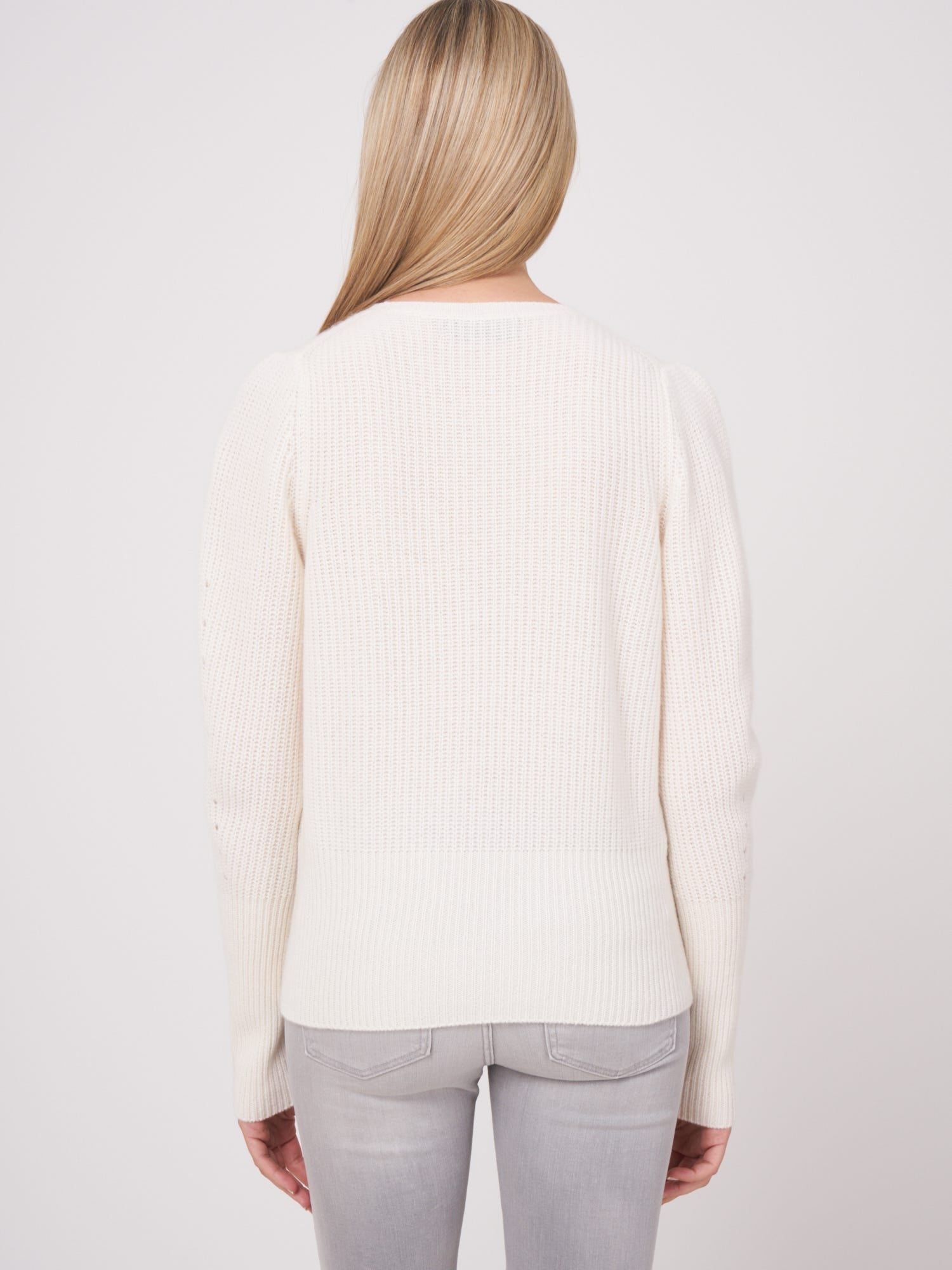 Cream Pointelle Sweater