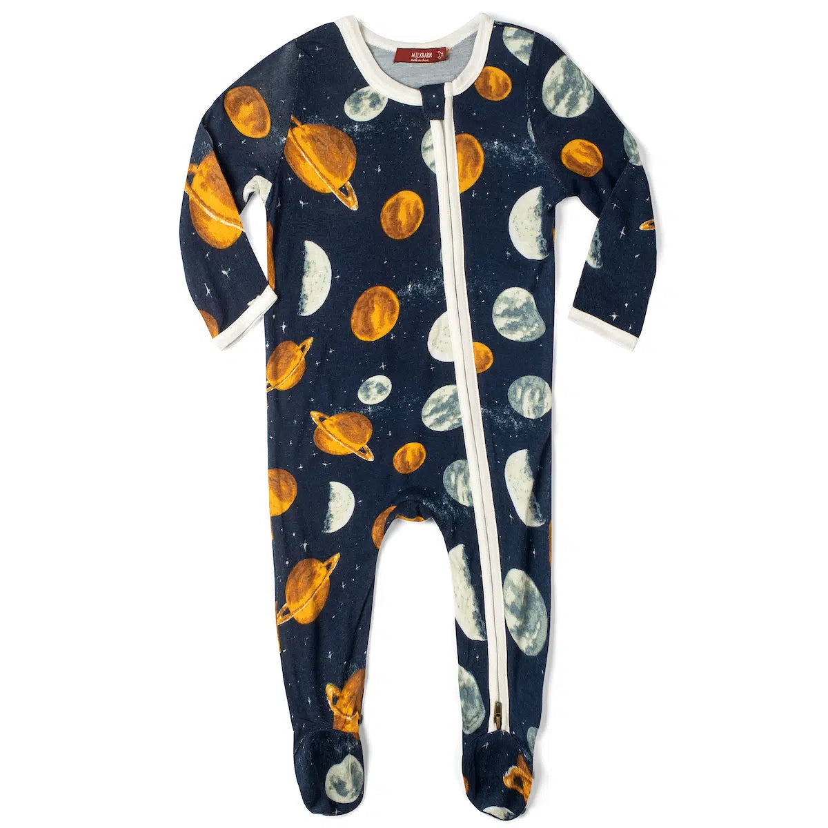 Bamboo Zipper Footed Romper Planets