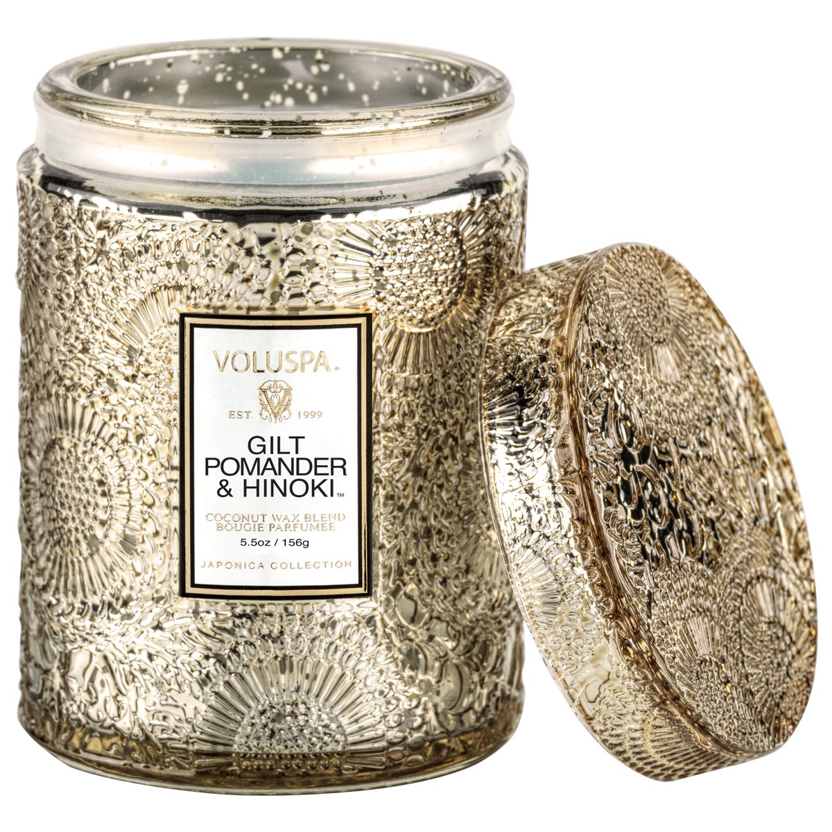 Gilt Pomander & Hinoki Mini Glass Jar