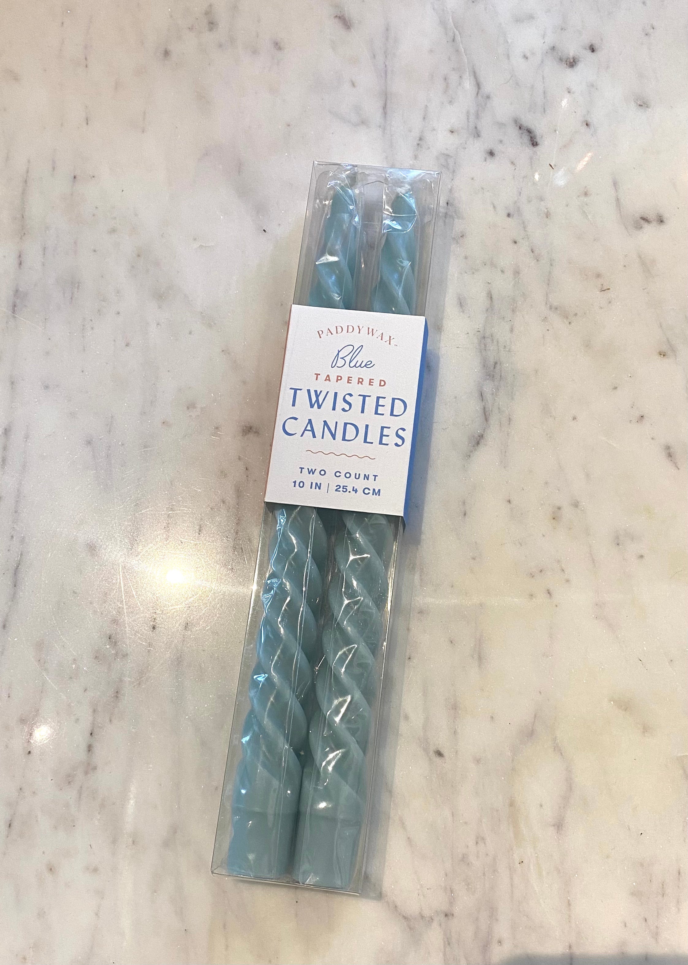 Twisted Taper Blue Candles