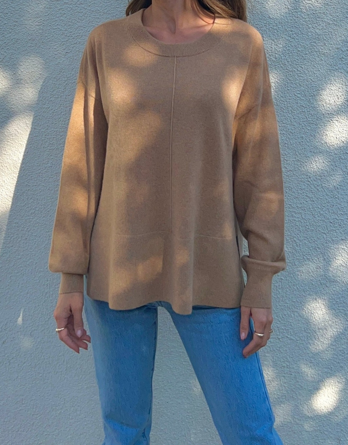 Ribbed Cashmere Sweater Camel