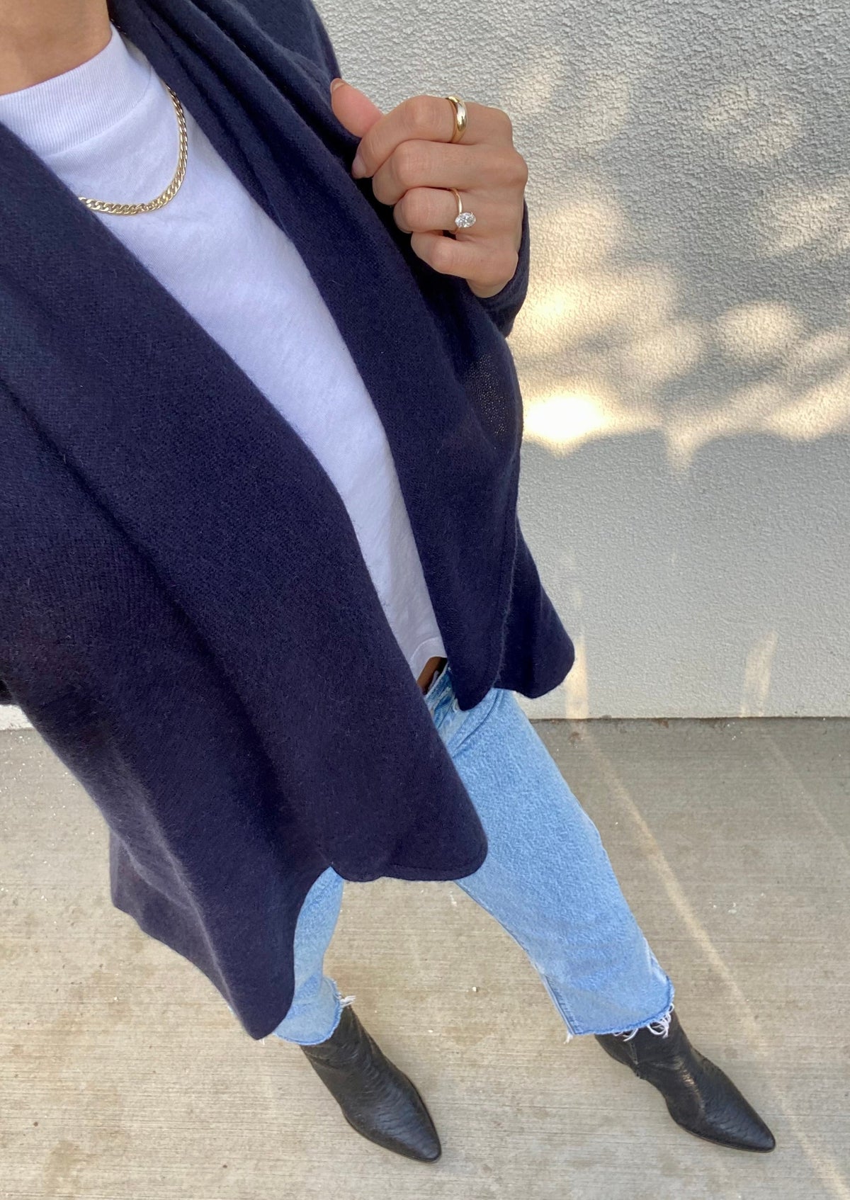 Navy Circle Cardigan